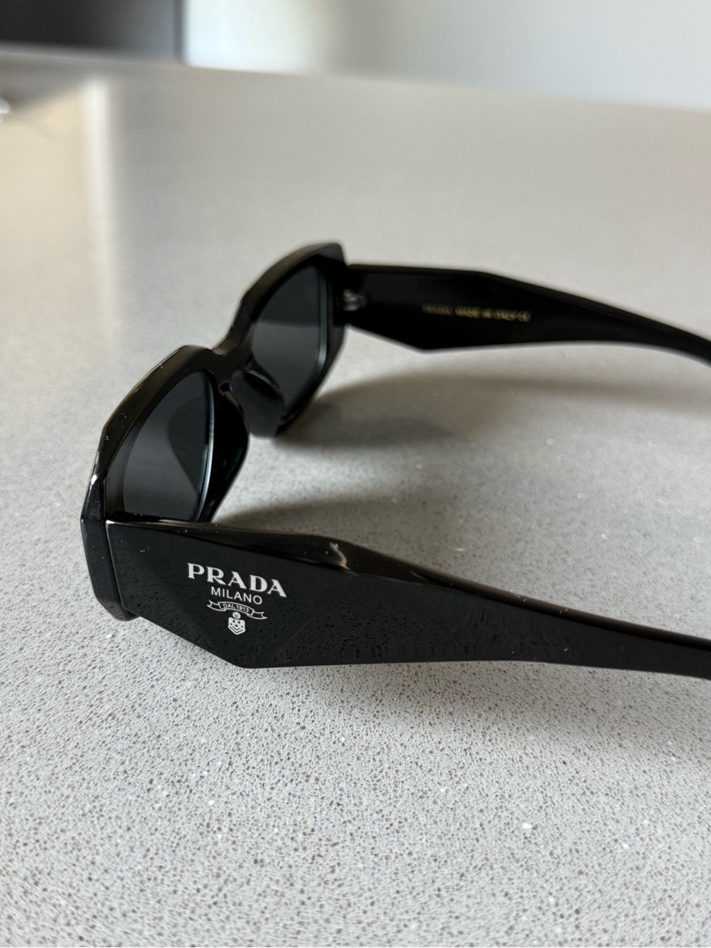 Prada Black Logo Wide-Arm Sunglasses
